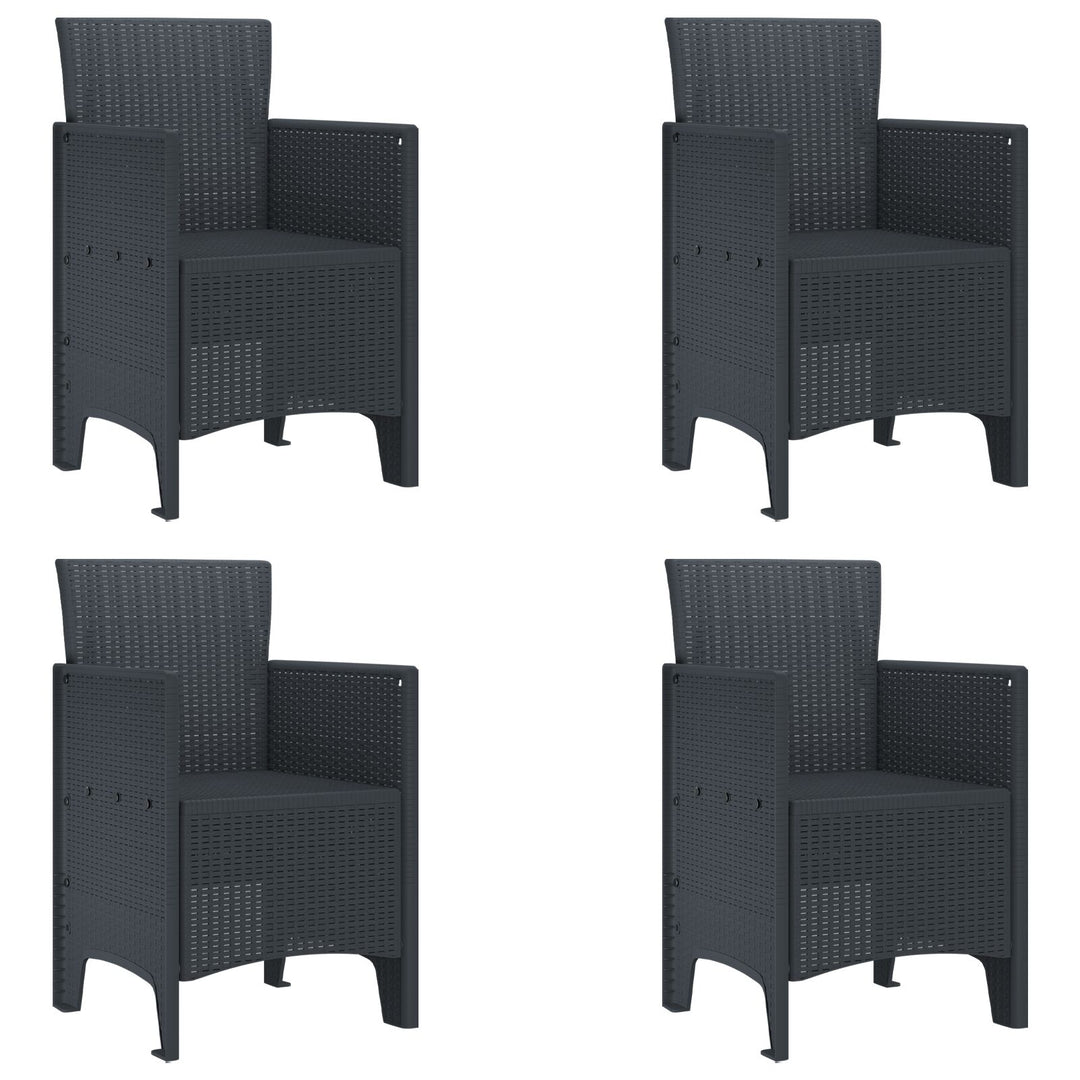 5-delt Have Spisestel Anthracite Poly Rattan