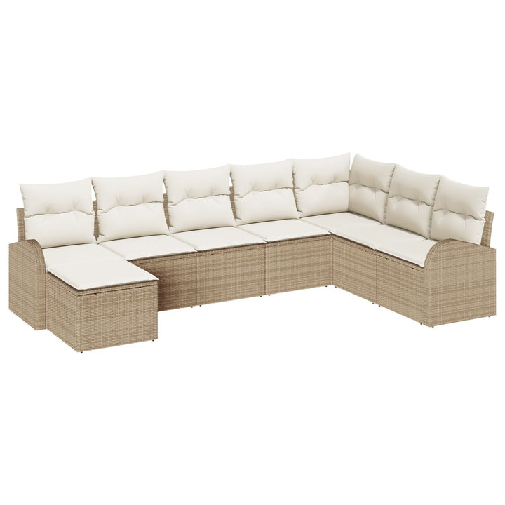Have Sofa Sæt Sæt af 8 Beige Rattan, Polyester Have Sofa