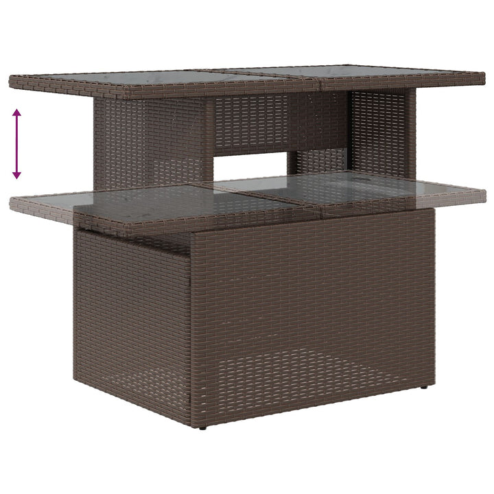 Havemøbel Sæt 10 Stykker Beige PE Rattan, Polyester, Stål