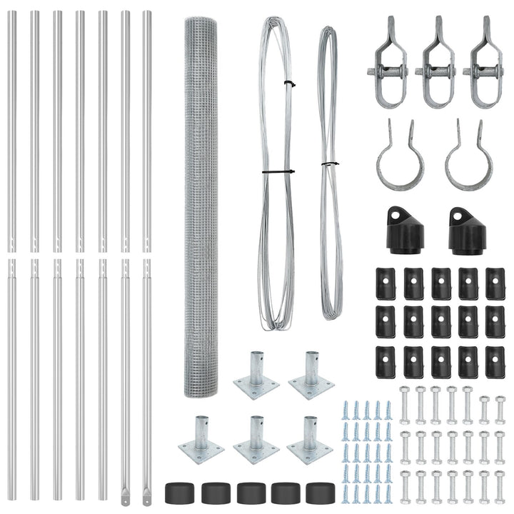 svejsede trådgitter med 7 flanged posts 1,5x10 m galvaniseret stål