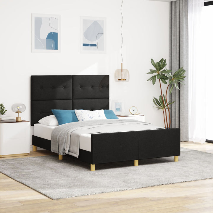 Sengestel Sort 140x200 cm Stof