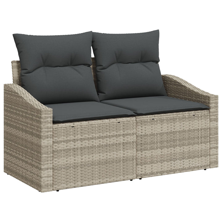 Have Sofa Sæt Sæt af 8 Grå Rattan Have Sofa Sæt Rektangulær