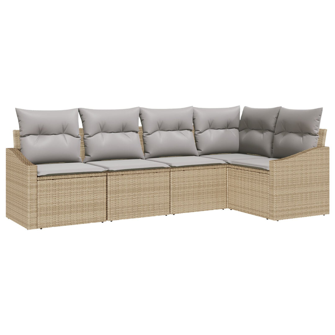 havemøbel sæt Sæt af 5 Beige Rattan Udendørs sofa Andet