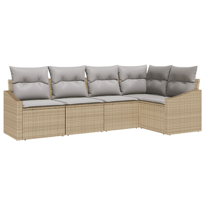 havemøbel sæt Sæt af 5 Beige Rattan Udendørs sofa Andet