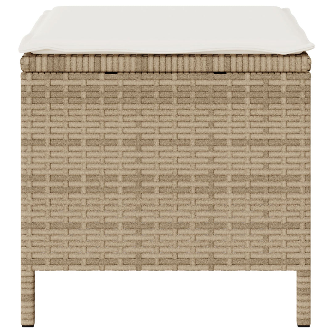 4-delt have spisebord sæt med puder beige poly rattan akacietræ