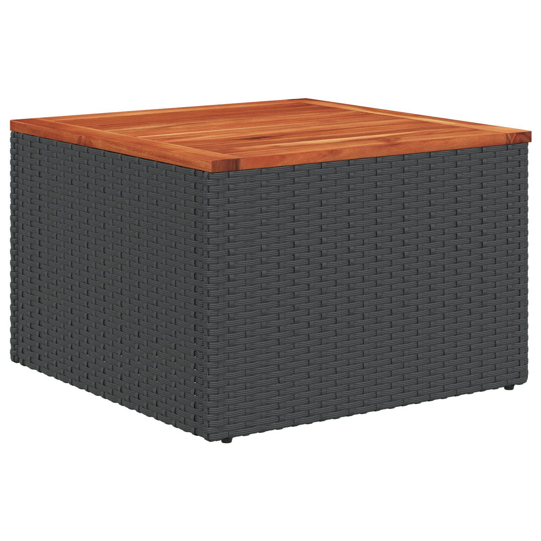 Havemøbel Sæt 9-delt Sort og Creme Rattan, Polyester, Metal