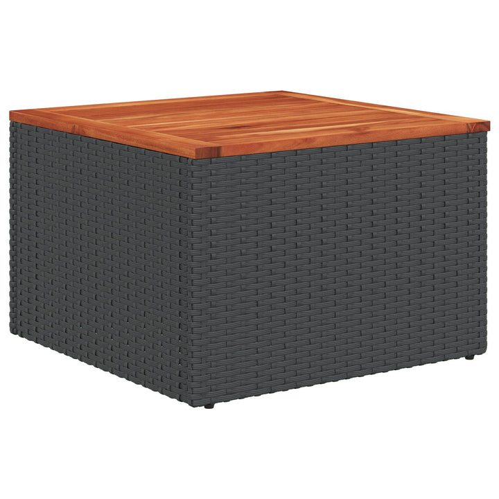 Havemøbel Sæt 9-delt Sort og Creme Rattan, Polyester, Metal