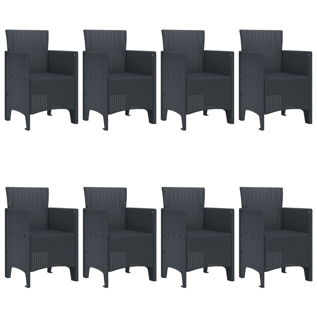 9 Dele Have Spisebord Sæt Antracit Poly Rattan