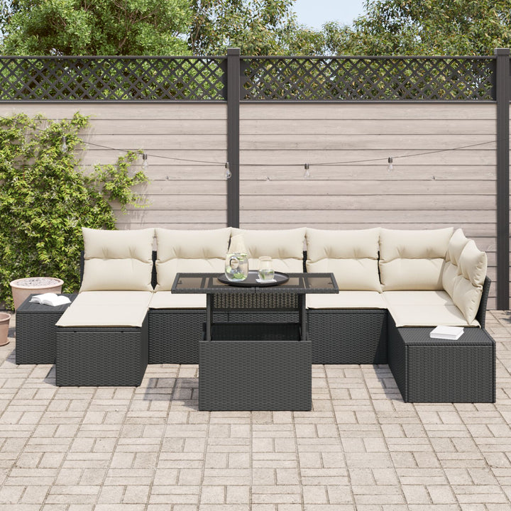 Have Sofa Sæt Sæt af 8 Cremefarvet Rattan Have Sofa Sæt