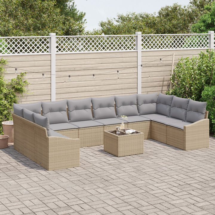 Have Sofa Sæt Sæt med 11 Grå Metalramme Have Sofa Rektangulær