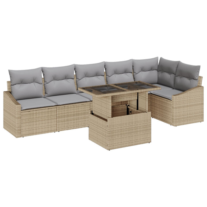 Have Sofa Sæt Sæt af 7 Beige (ramme), Grå (puder)