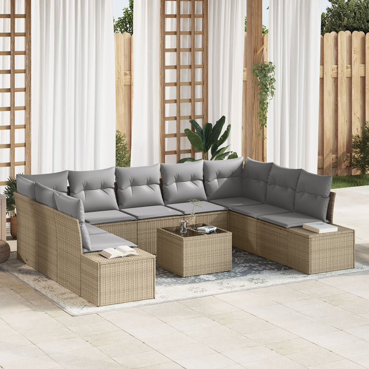 Have Sofa Sæt 10-delt Beige og grå Polyethylen rattan