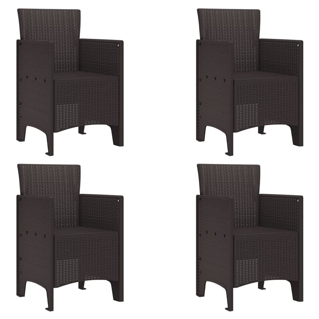 5 Del Havemøbelsæt Brun Poly Rattan