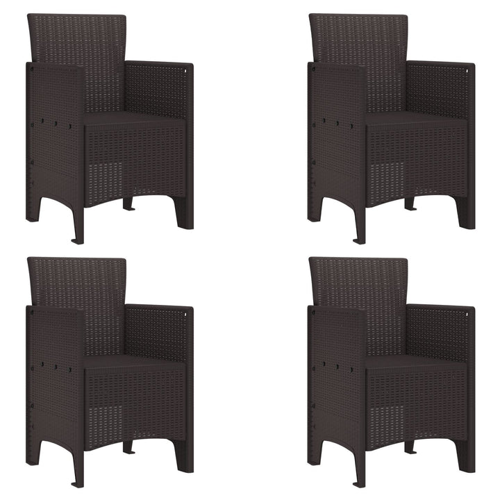 5 Del Havemøbelsæt Brun Poly Rattan