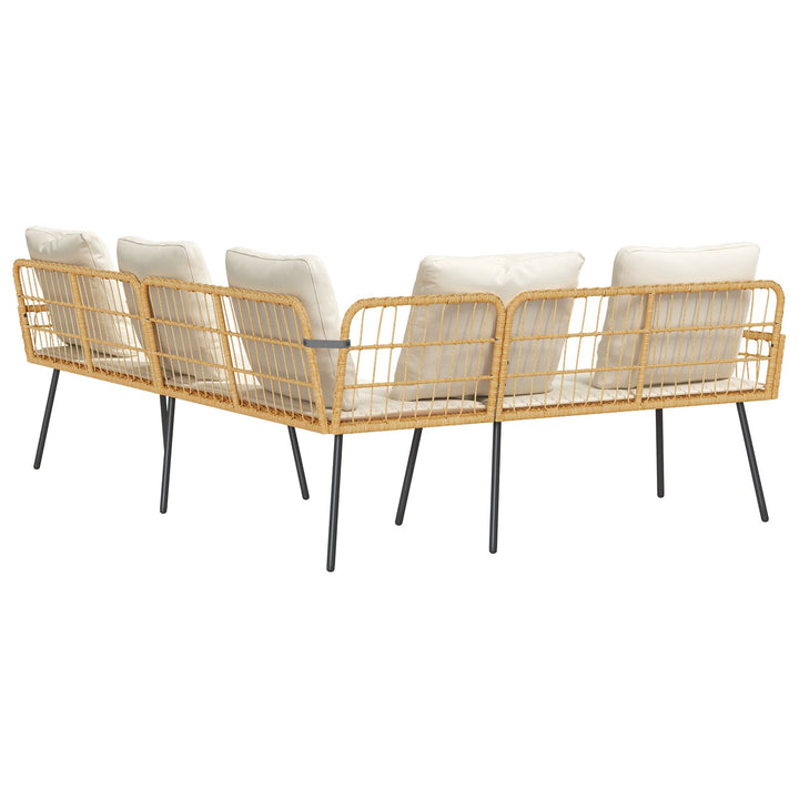 L-formet sofa Natural 231x173x78 cm Poly Rattan