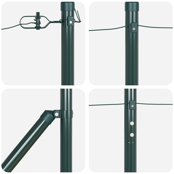 Hegnspæle med Pind 7 stk Ø32 mm 170 cm Galvaniseret Stål