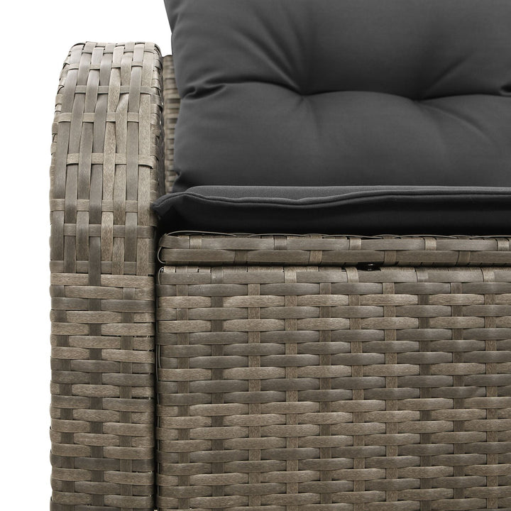 2-Sæders Have Sofa med Puder Grå Poly Rattan