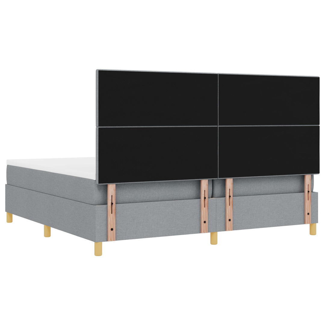 Sengestel med Madras Lysegrå Stof 200 x 200 cm Sengestel