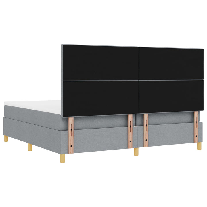 Sengestel med Madras Lysegrå Stof 200 x 200 cm Sengestel