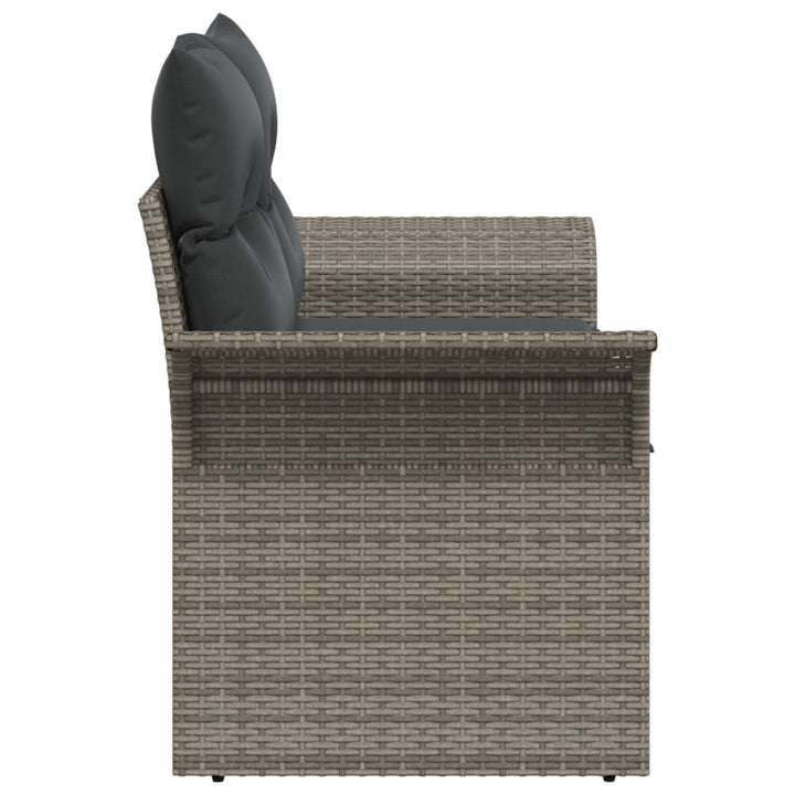 2-personers Have Sofa med Puder Grå Poly Rattan
