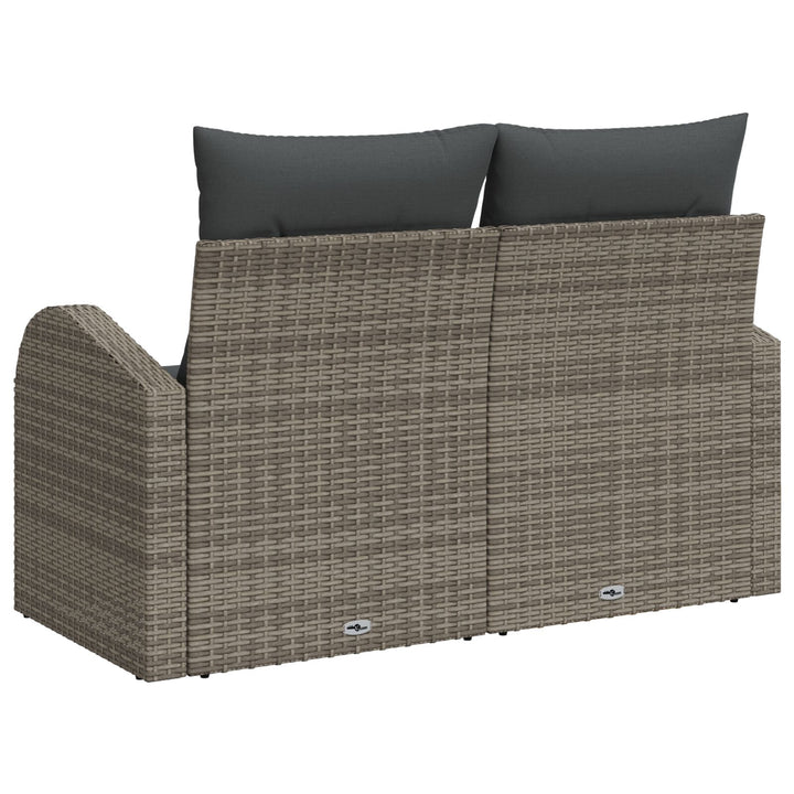 2-Sæders Have Sofa med Puder Grå Poly Rattan
