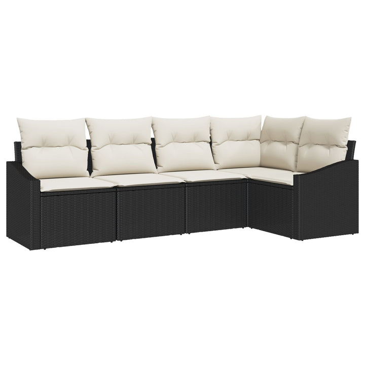 Have Sofa Sæt Sæt af 5 Beige Rattan, Polyester Have Sektion Sofa