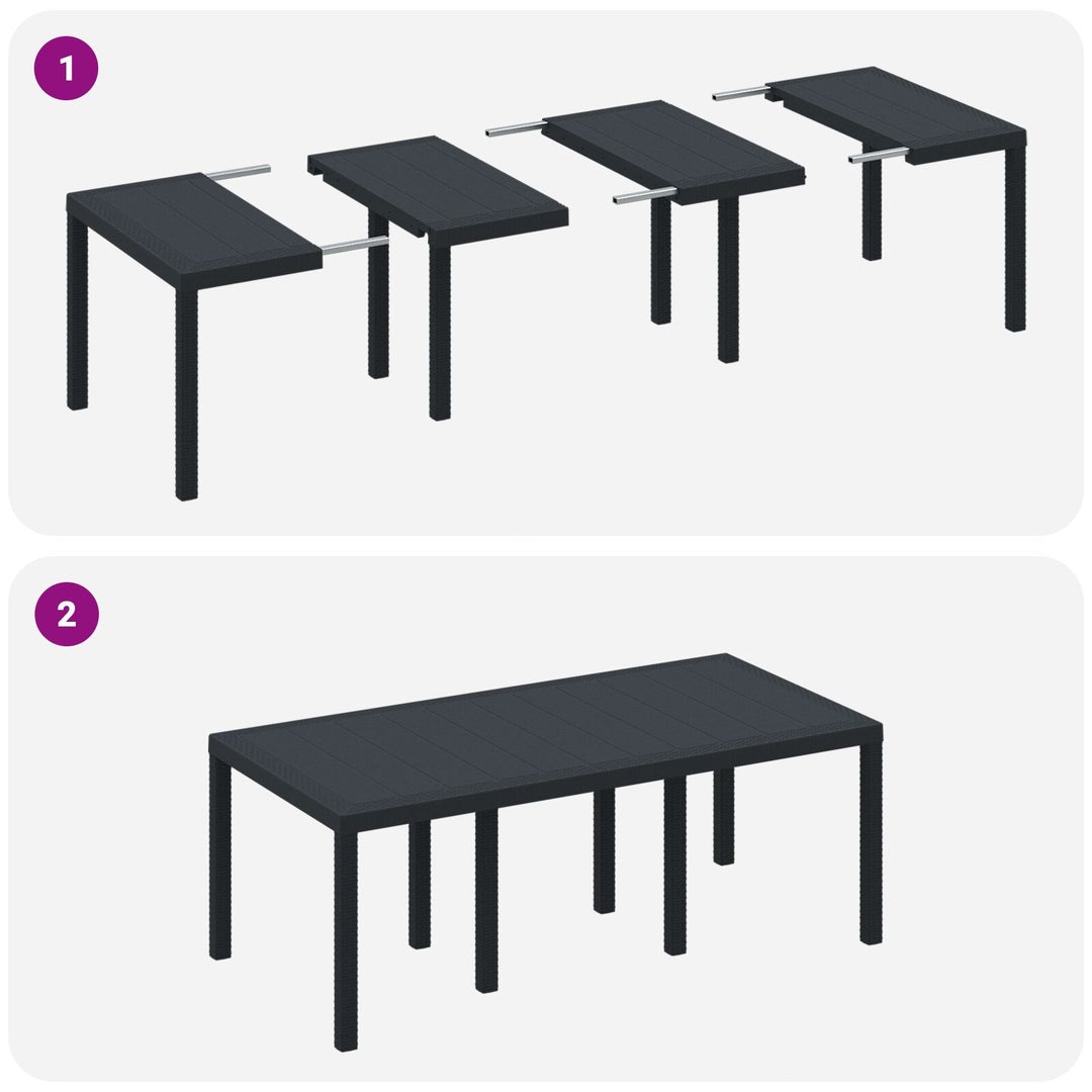 7 Dele Havespisemøbel Antracit Poly Rattan