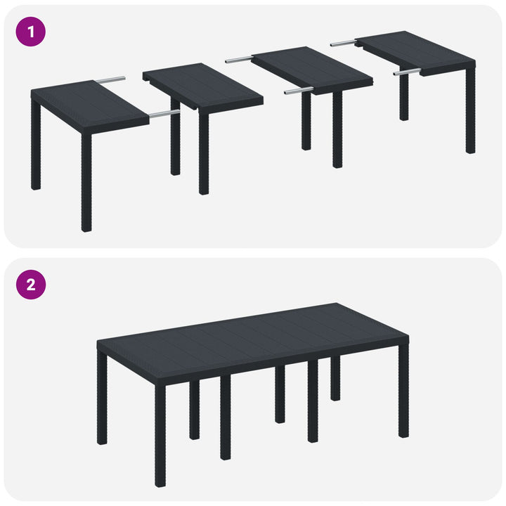 7 Dele Havespisemøbel Antracit Poly Rattan