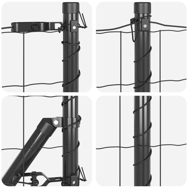 Eurohegn med 13 spike posts 0,6x25 m galvaniseret stål grå