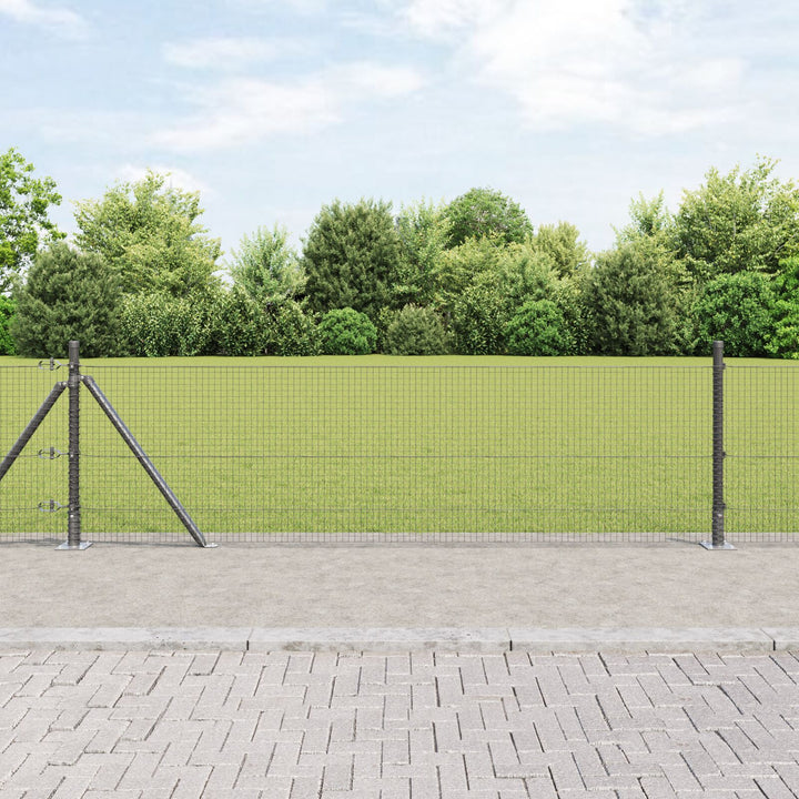 Grå Hækkepostsæt Sæt af 2 Grå Metal 25 x 0,5 m Robust