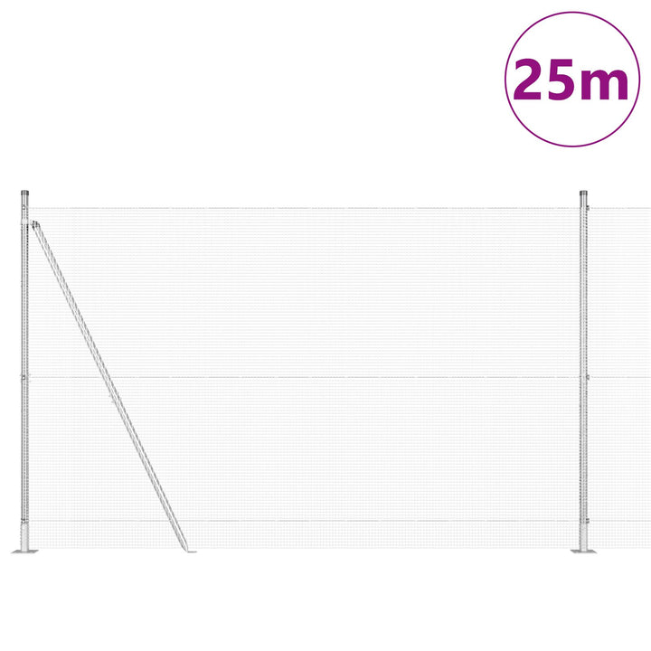 Weldet Trådgitter med 13 flanged posts 1,6x25 m galvaniseret stål