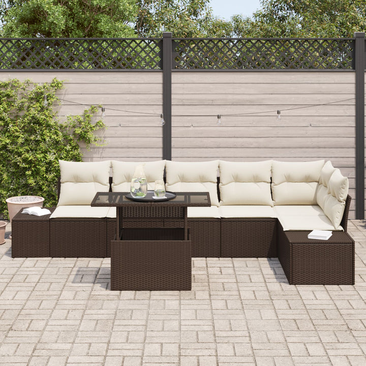 Have Sofa Sæt 7 Deles Brun Rattan Have Sofa Med Opbevaring