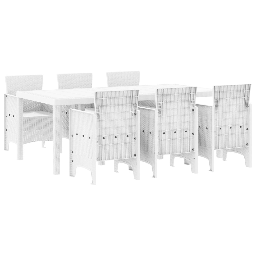 7 Deles Havemøbel Sæt Hvid Polyrattan