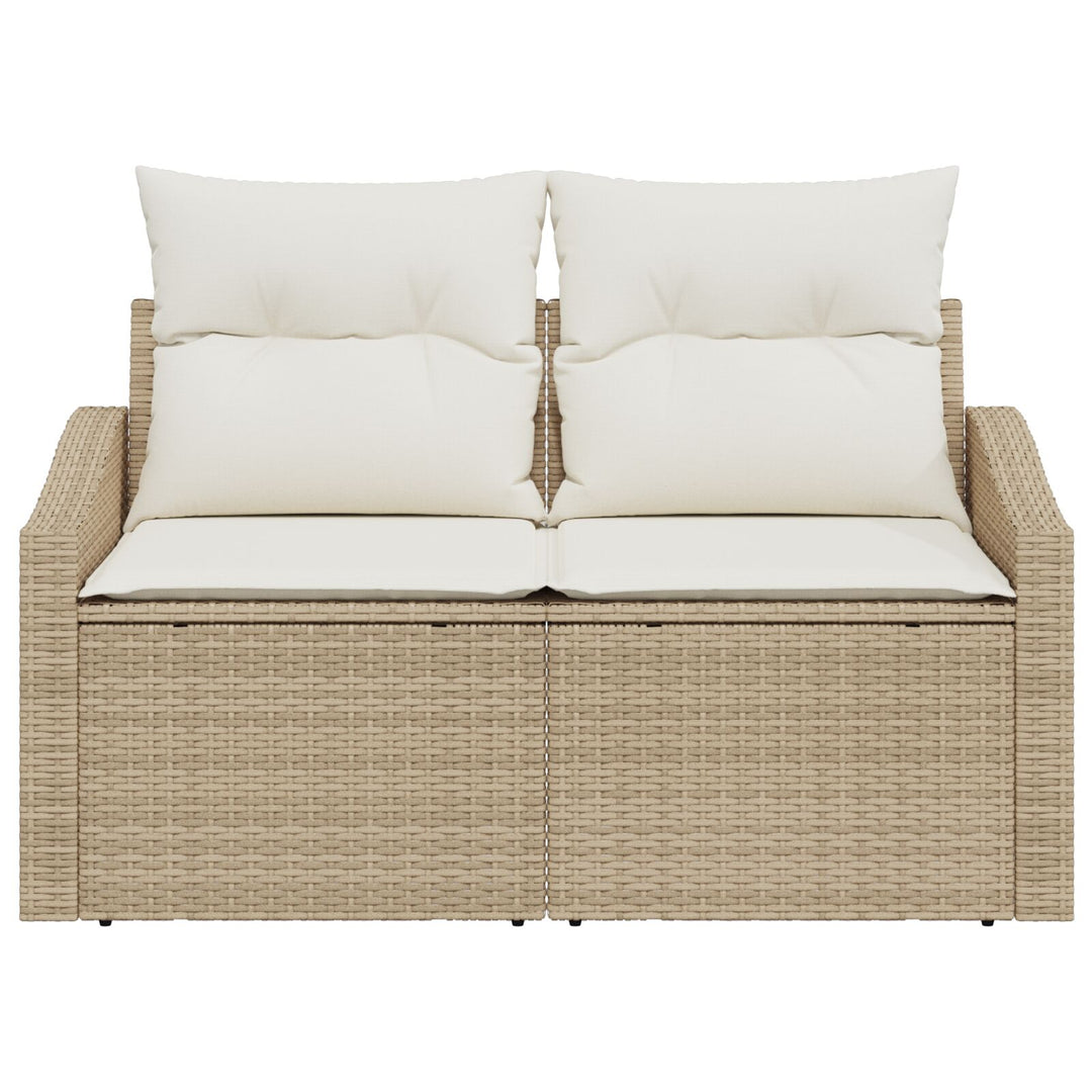 2-personers have sofa med puder Beige Poly Rattan