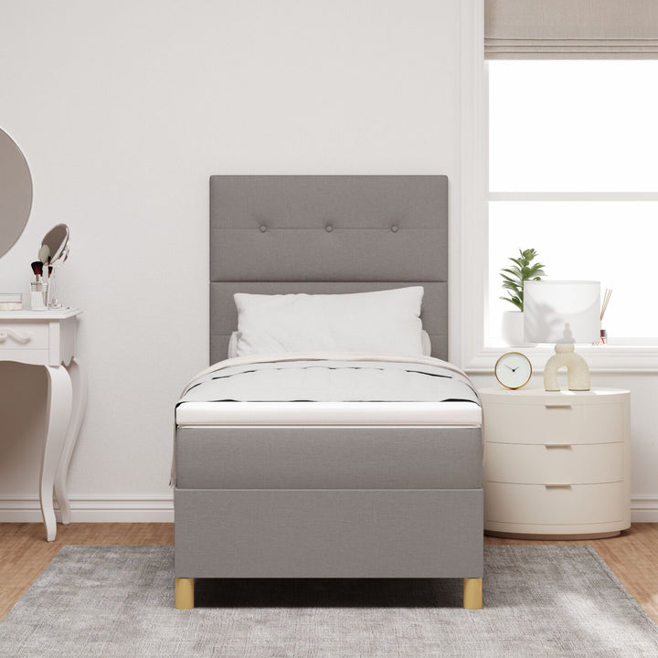 Sengestel med Madras Taupe Stof 100 x 200 cm Sengestel