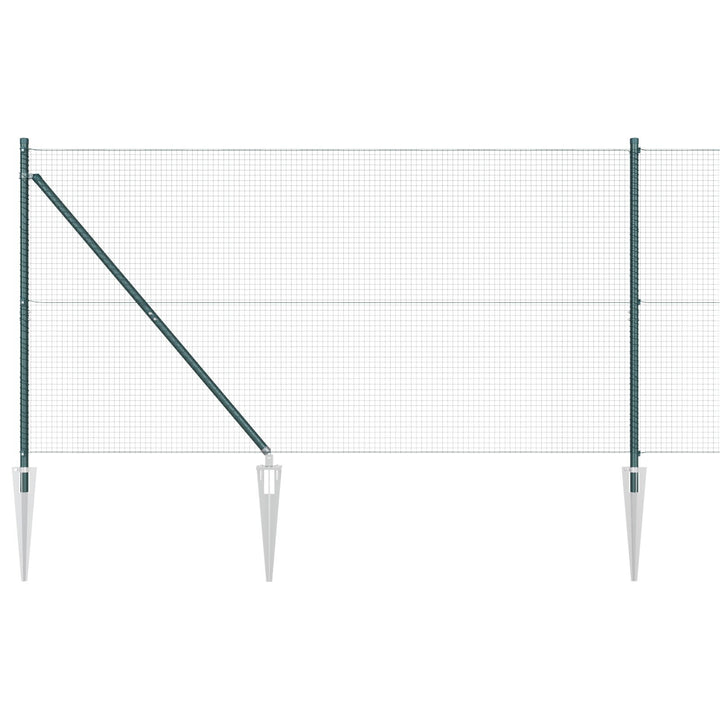 Welded Wire Fence med 7 spike posts Grøn 1.2x10 m Stål