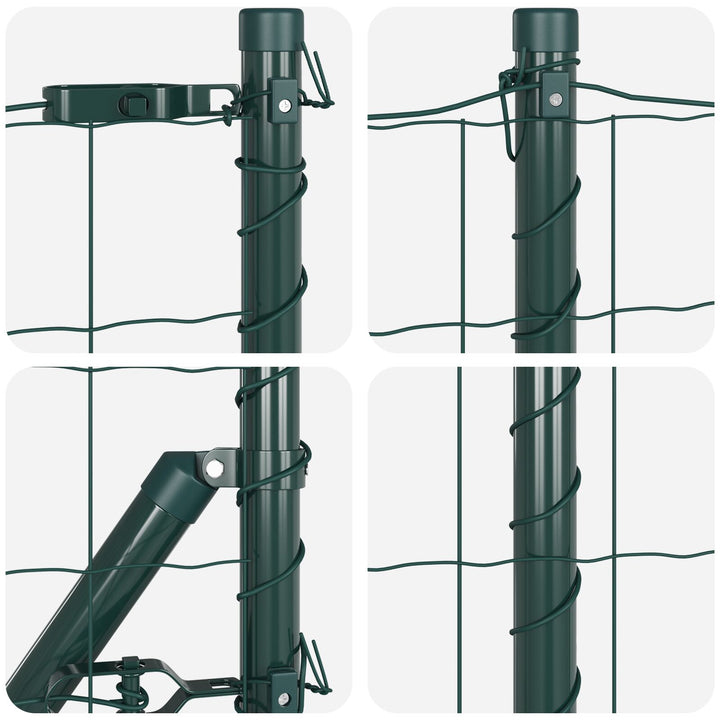 Eurohegn med 7 Spike Posts 1x10 m Galvaniseret Stål Grøn