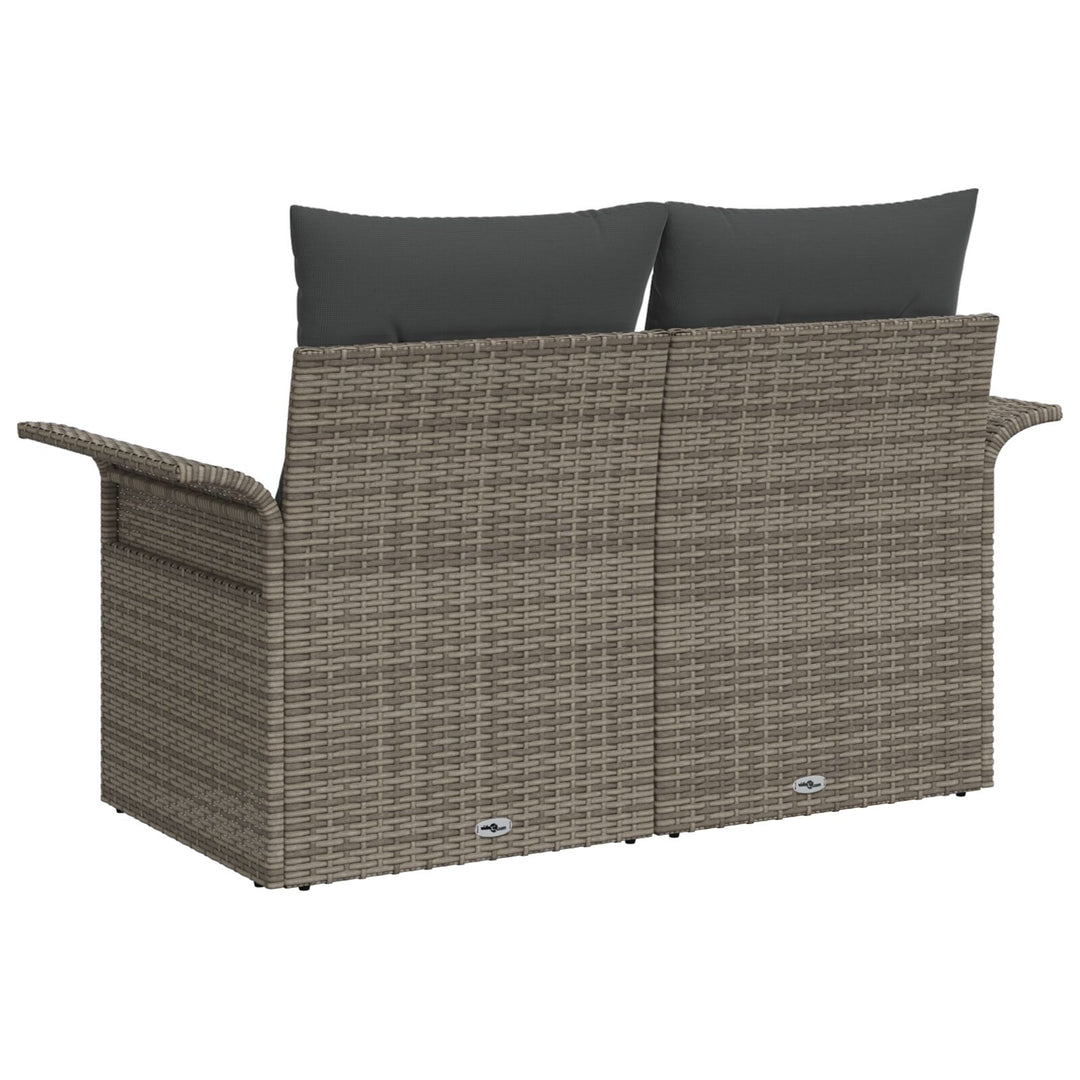 2-personers Have Sofa med Puder Grå Poly Rattan