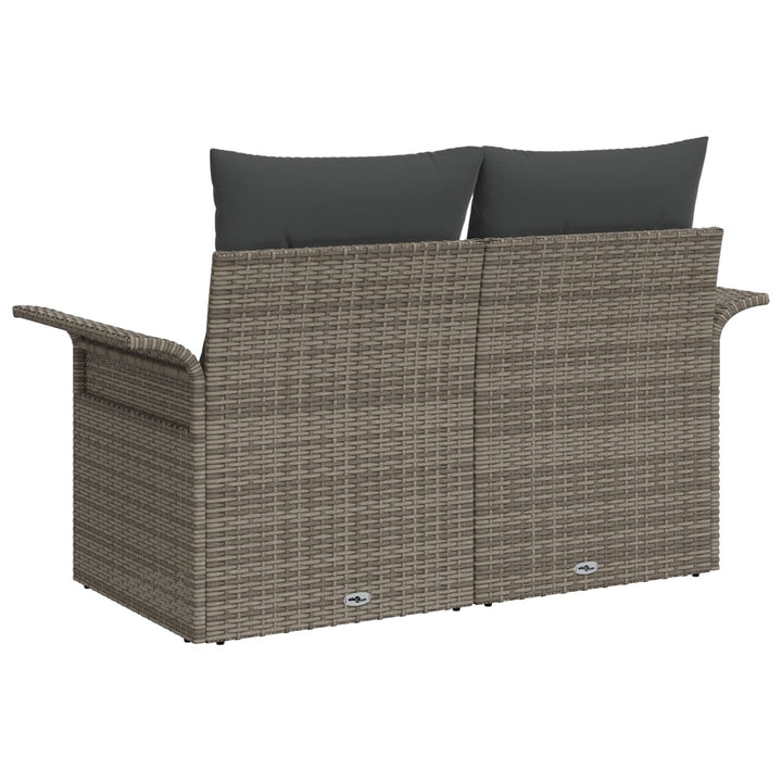2-personers Have Sofa med Puder Grå Poly Rattan
