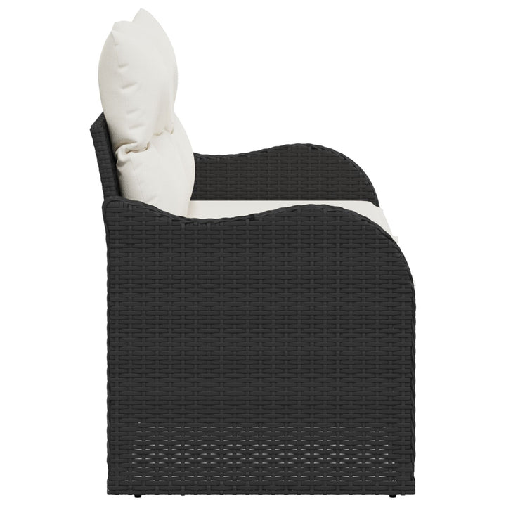 2-personers havnesofa med puder sort poly rattan