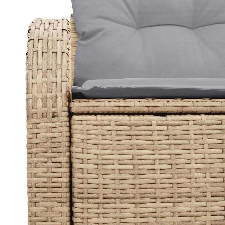 2-personers Have Sofa med Hynder Beige Poly Rattan