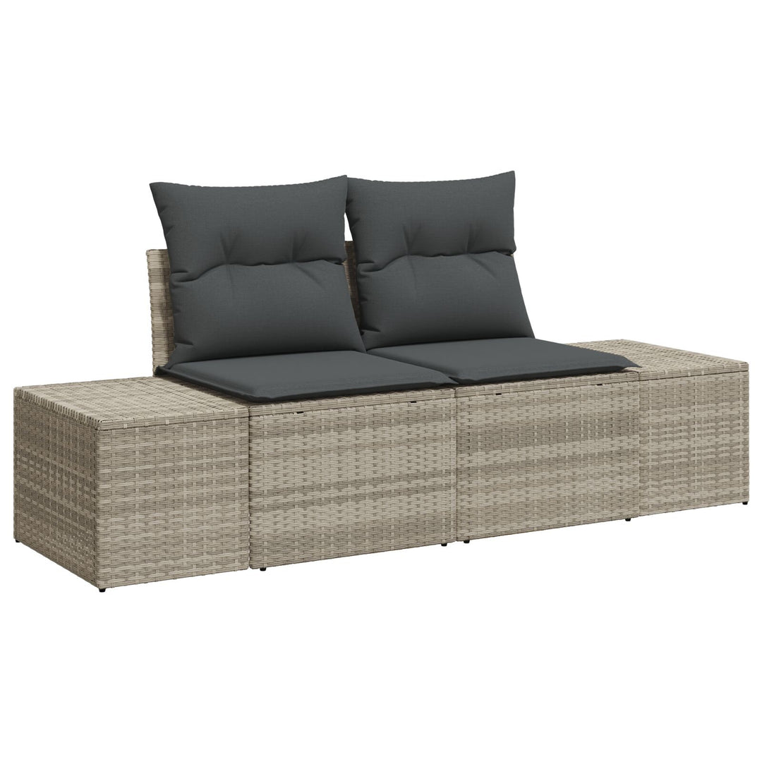 Have Sofa Sæt Sæt af 7 Brun, Grå Rattan, Polyester Have Sofa Sæt