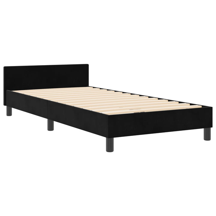 Sengestel Sort 90x190 cm Velour