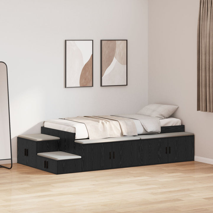 Sengestel Sort egetræ 100 x 200 cm