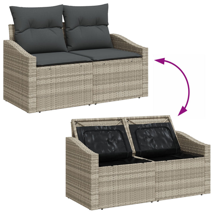 Havens Sofa Sæt 4-dele Beige, Sort Rattan Hjørnesofa