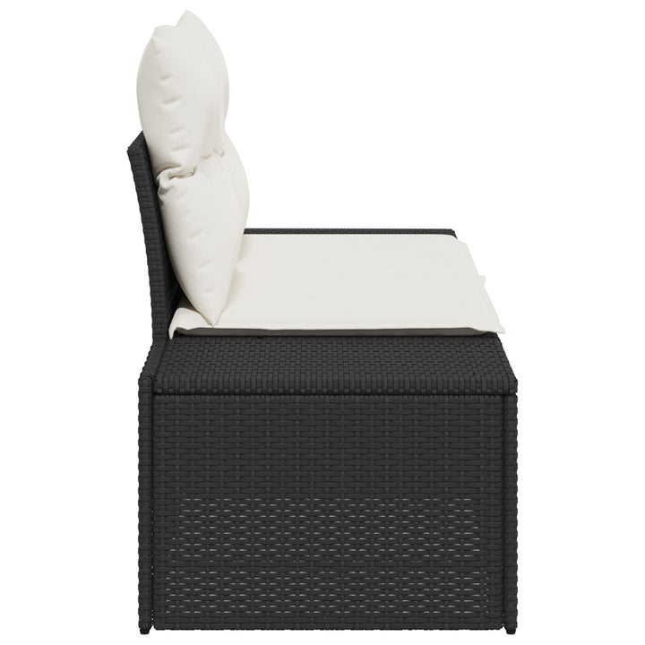2-personers havemøbel sofa med puder sort poly rattan