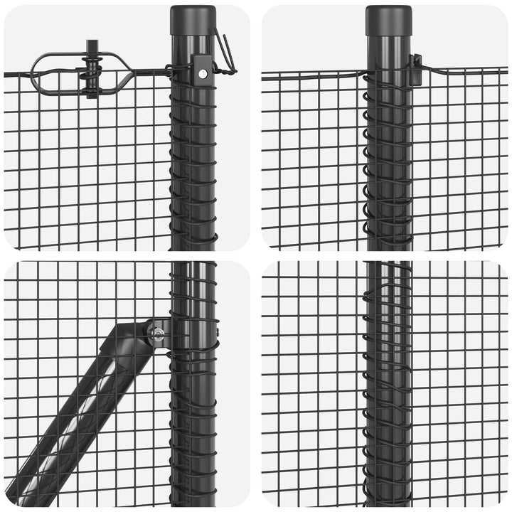 Welded Wire Fence med 13 Flangede Stolper Grå 0,8x50 m Stål