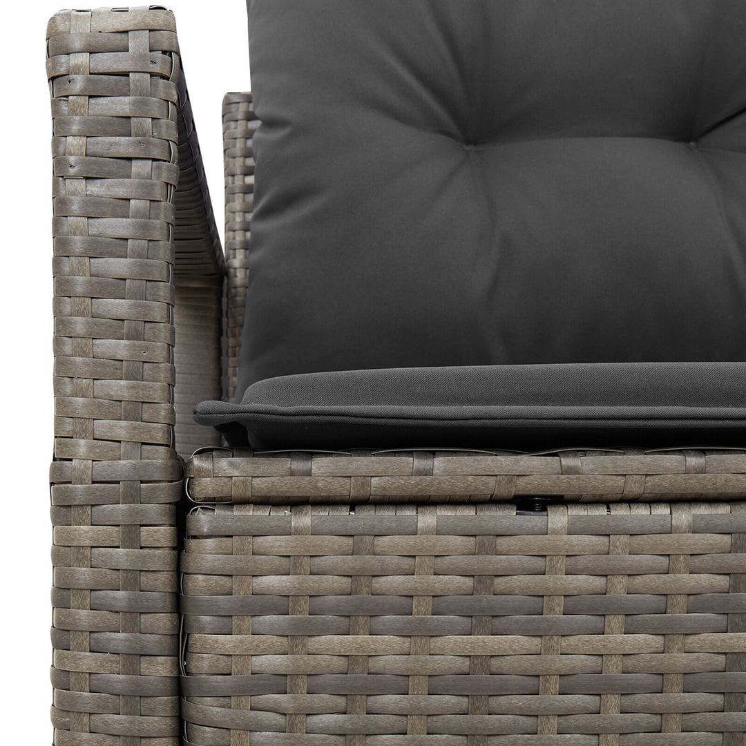 2-personers have sofa med opbevaring & puder grå poly rattan