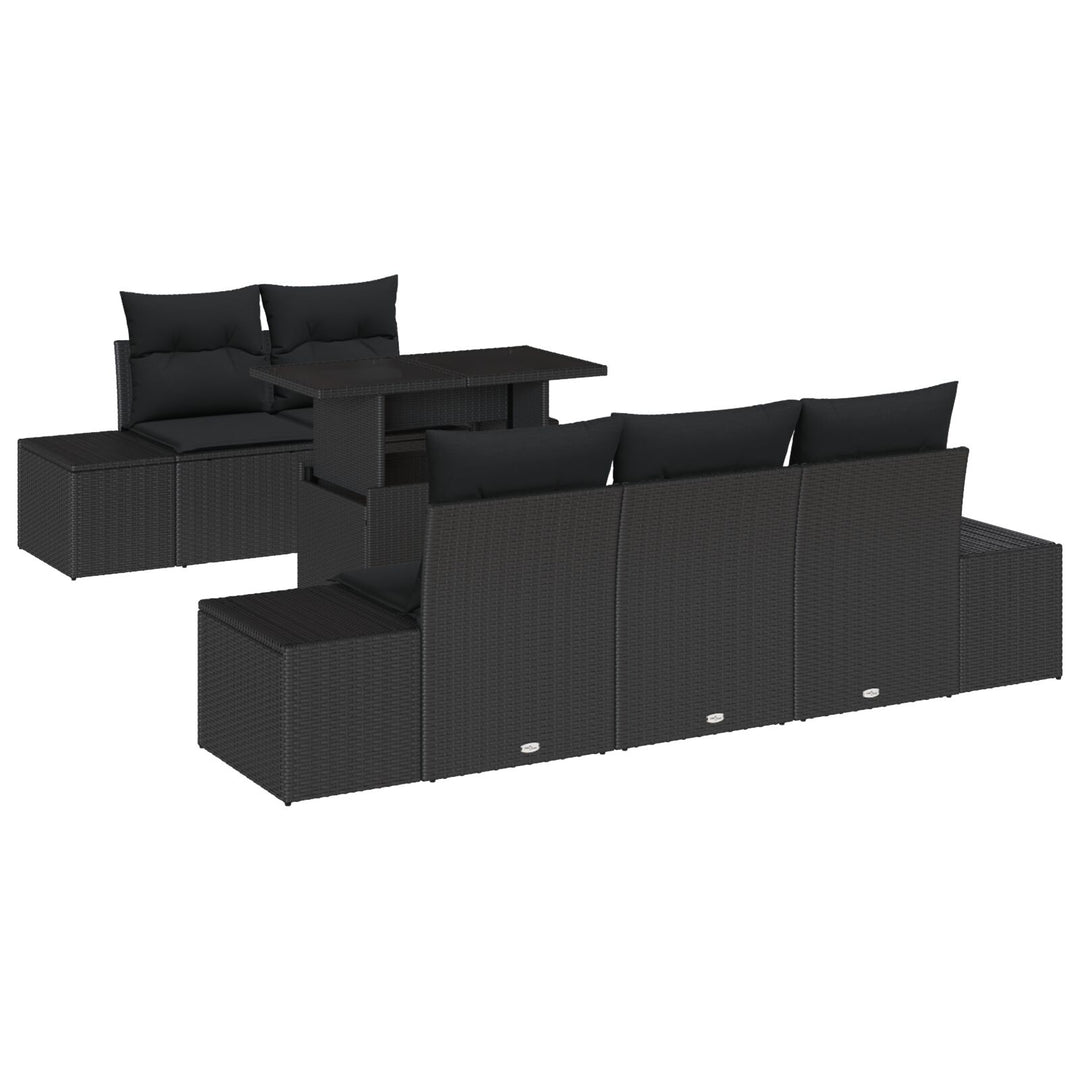 Have Sofa Sæt 6 dele Sort Polyethylen rattan Have Sofa Sæt