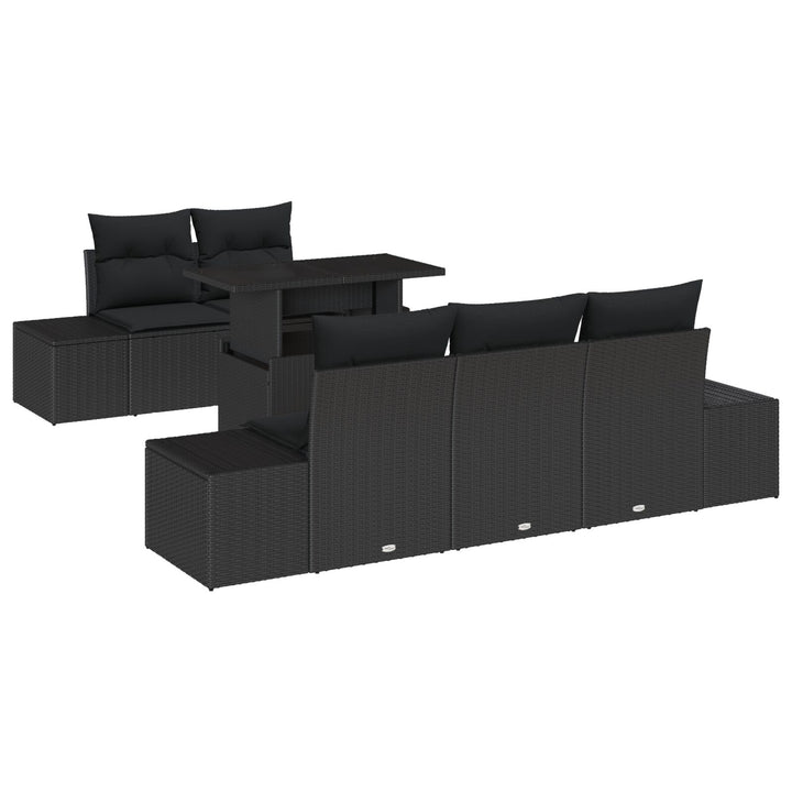 Have Sofa Sæt 6 dele Sort Polyethylen rattan Have Sofa Sæt